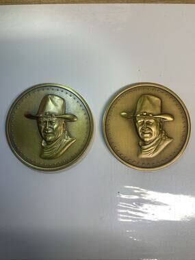 2 Bronze Maco John Wayne The American Cowboy Signed By Ralph Flowers #69 1980